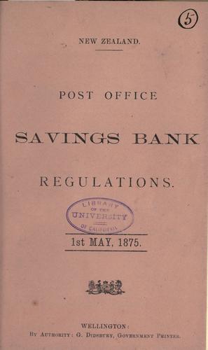 Post office savings bank regulations