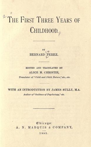 The first three years of childhood
