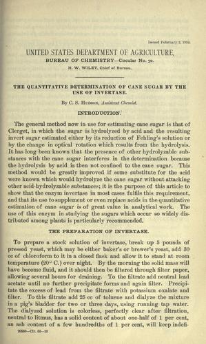 The quantitative determination of cane sugar by the use of invertase