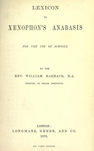 Lexicon to xenophon's anabasis