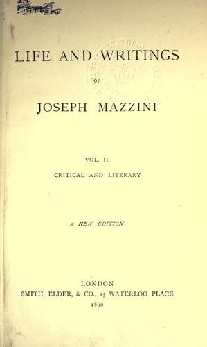 Life & writings of Joseph Mazzini