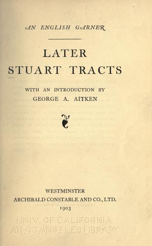 Later Stuart tracts