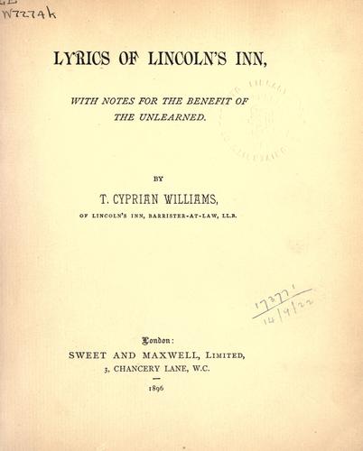 Lyrics of Lincoln's Inn
