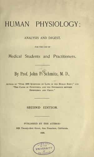 Human physiology; analysis and digest