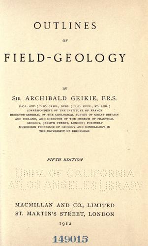 Outlines of field-geology