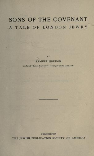 Sons of the covenant, a tale of London Jewry
