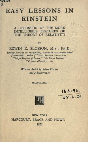 Easy lessons in Einstein