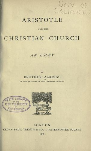 Aristotle and the Christian church