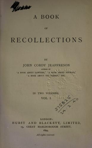 A book or recollections