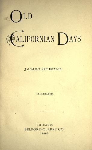 Old Californian days