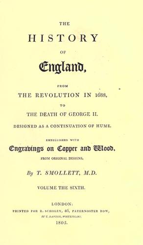 The history of England, from the revolution in 1688 to the death of George II