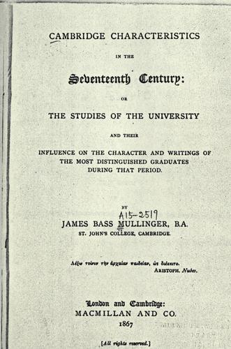 Cambridge characteristics in the seventeenth century