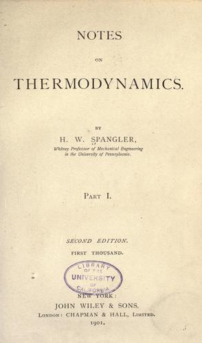 Notes on thermodynamics