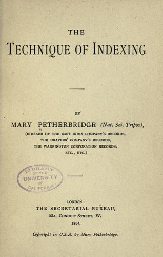 The technique of indexing