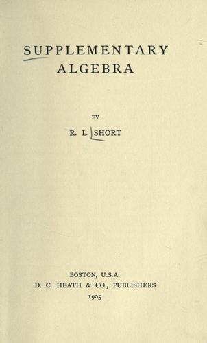 Supplementary algebra