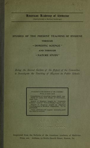 Report of the Committee on the teaching of hygiene in public schools