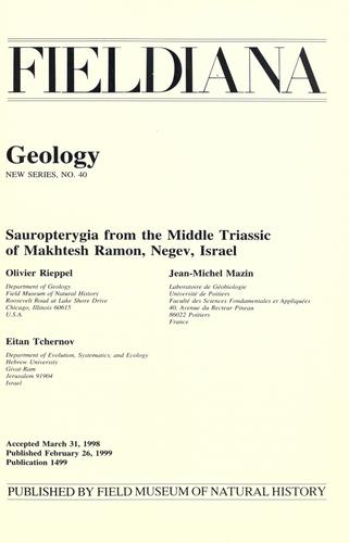 Sauropterygia from the Middle Triassic of Makhtesh Ramon, Negev, Israel