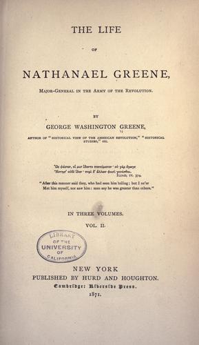 The life of Nathanael Greene