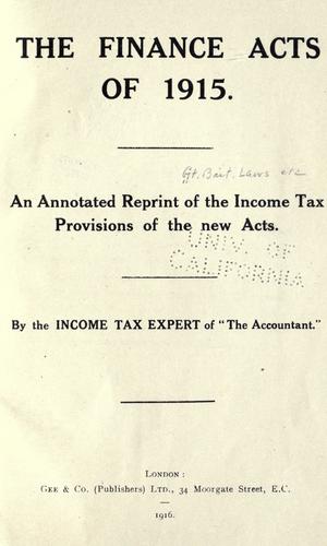 The finance acts of 1915 [and 1916]