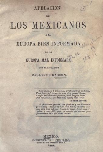 Apelacion de los mexicanos a la Europa bien informada de la Europa mal informada