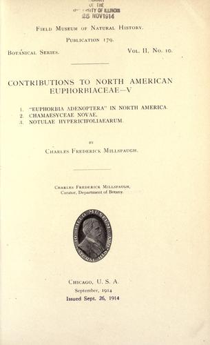 Contributions to North American Euphorbiaceae--