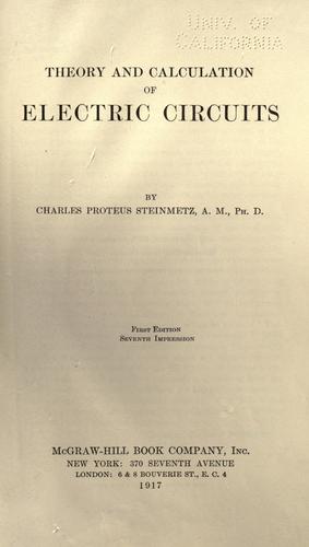 Theory and calculations of electrical circuits