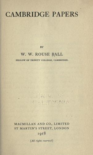 Cambridge papers