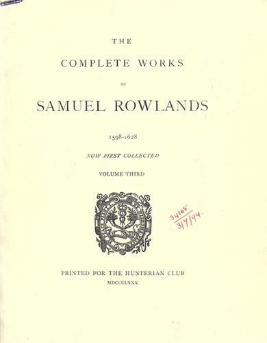 Complete works, 1598-1628, now first collected