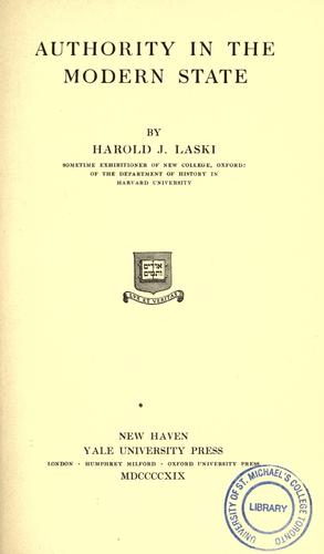 Authority in the modern state