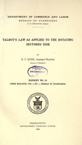 Talbot's law as applied to the rotating sectored disk