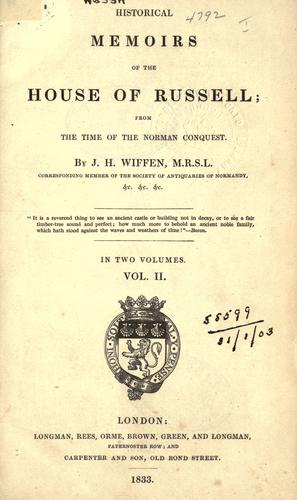 Historical memoirs of the house of Russell