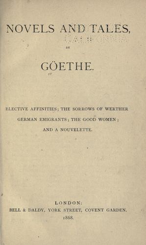 Novels and tales by Goethe