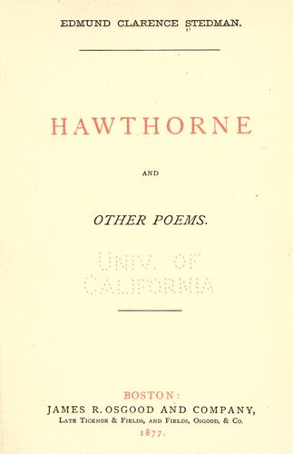 Hawthorne, and other poems