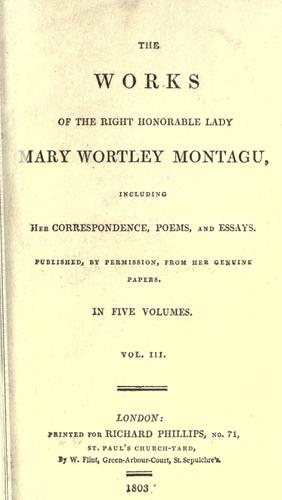 The works of the Right Honourable Lady Mary Wortley Montagu