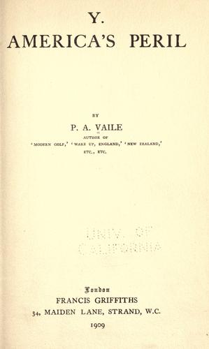 Y. America's peril
