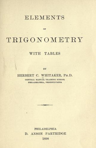 Elements of trigonometry