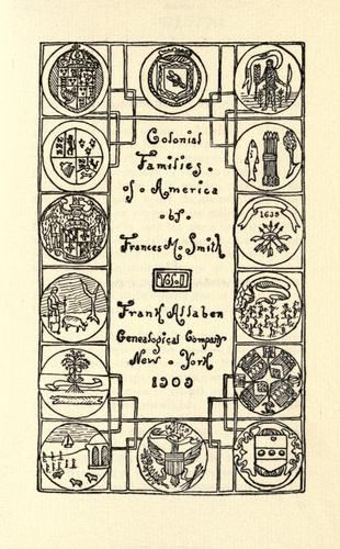 Colonial families of America