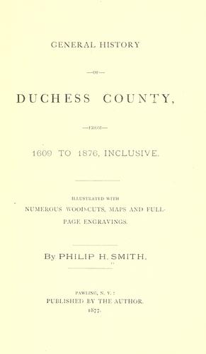 General history of Duchess County