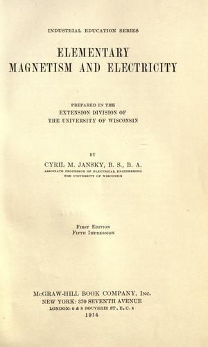 Elementary magnetism and electricity