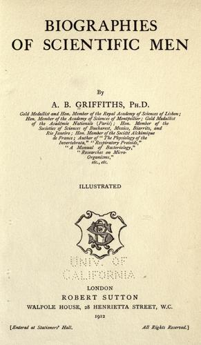 Biographies of scientific men