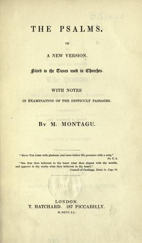 The Psalms in a new version