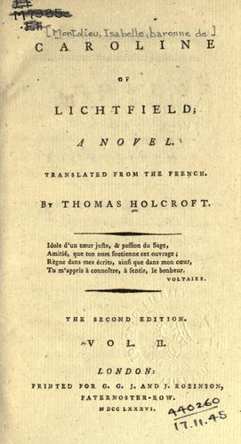 Caroline of Lichtfield, a novel