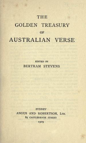 The Golden treasury of Australian verse