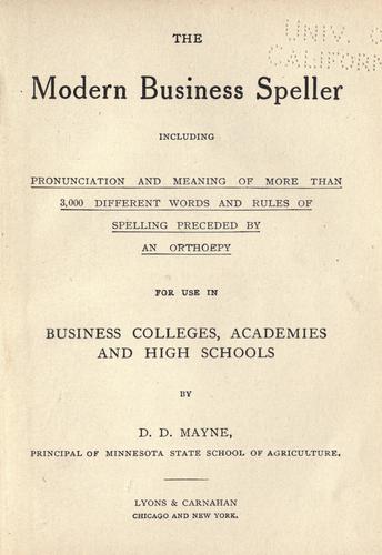 The modern business speller