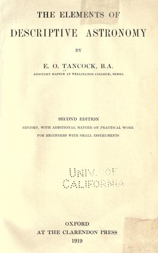 The elements of descriptive astronomy