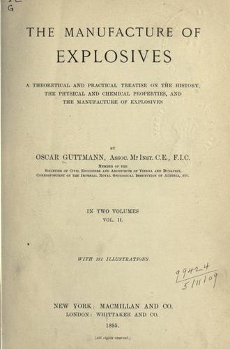 The manufacture of explosives
