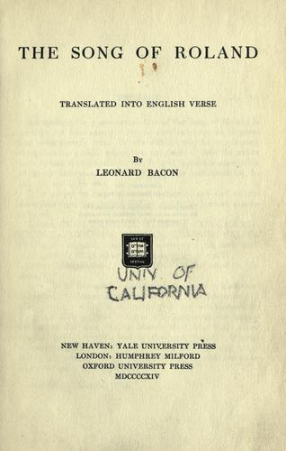 The song of Roland