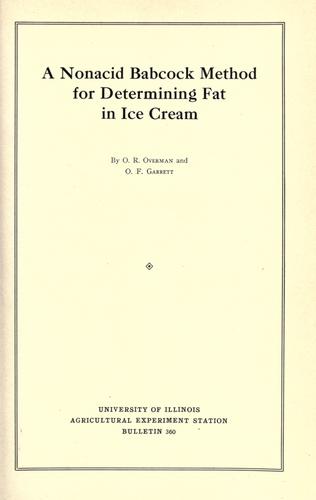 A nonacid Babcock method for determining fat in ice cream