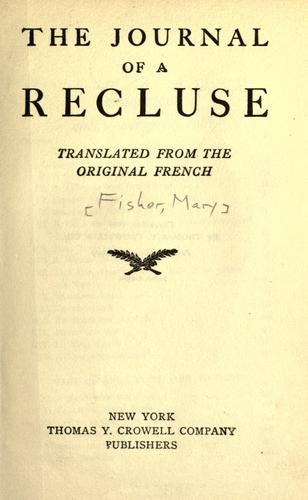The journal of a recluse