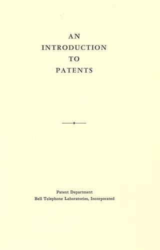 An introduction to patents